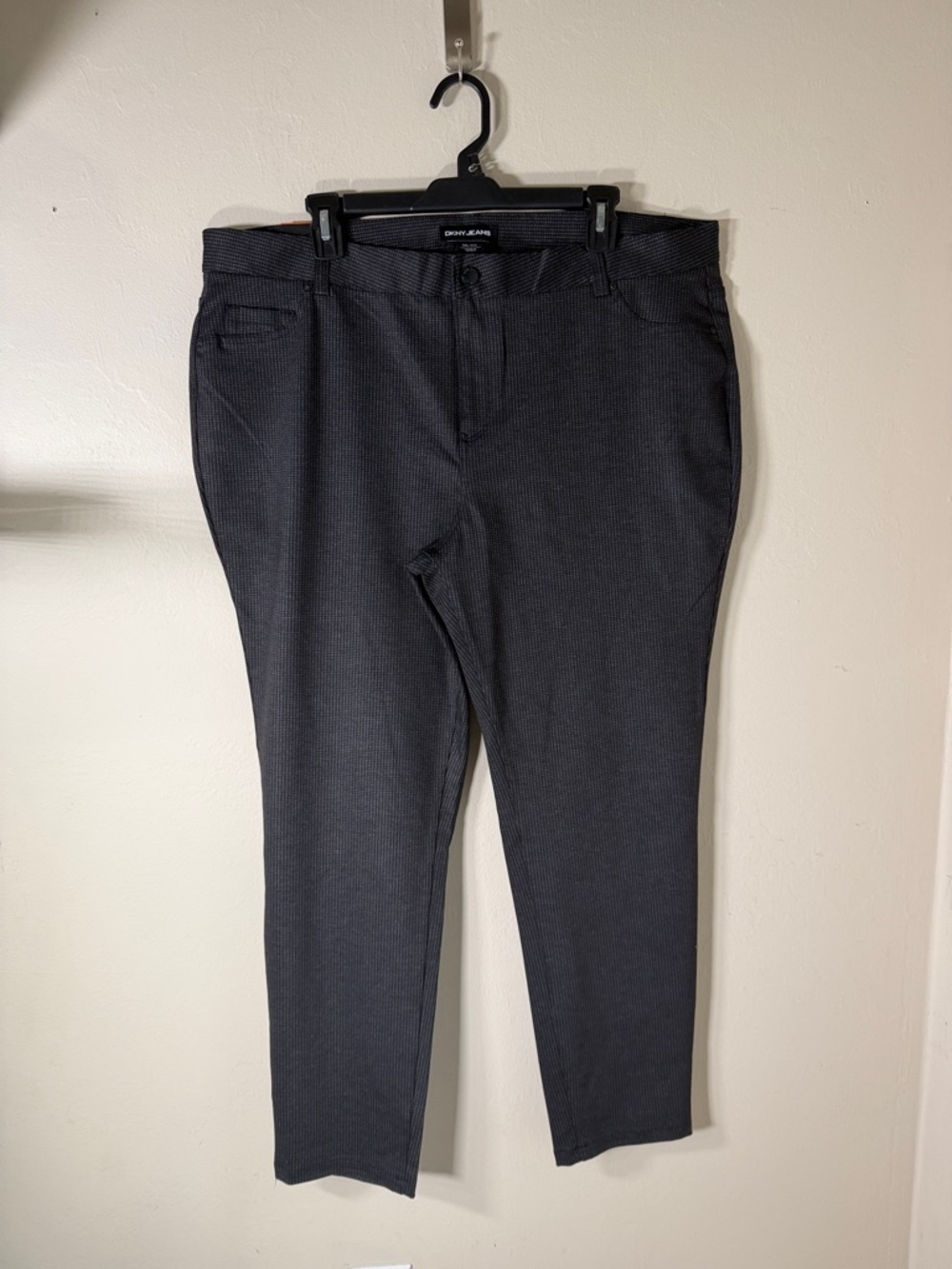DKNY Men's Dark Charcoal Slim Dress Chinos